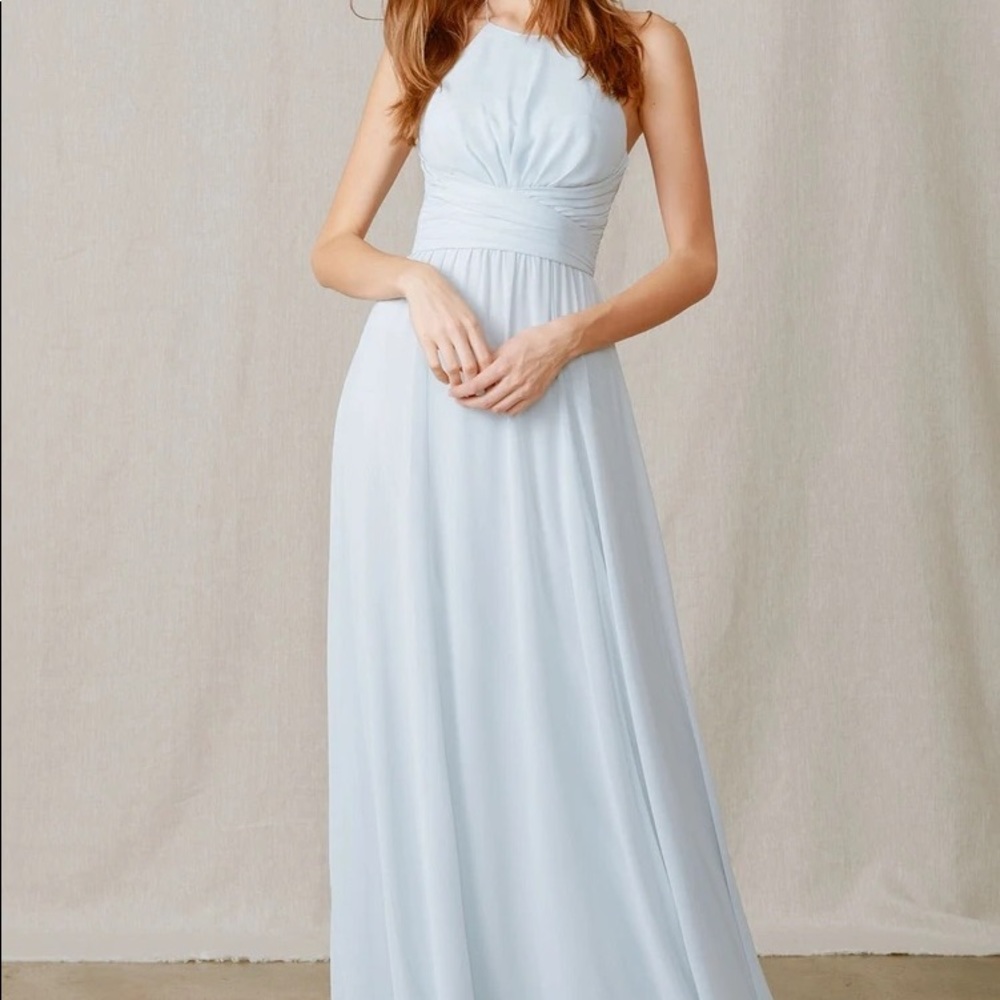Amsale Jayla - GB034F+ bridesmaid dress in the color Sand